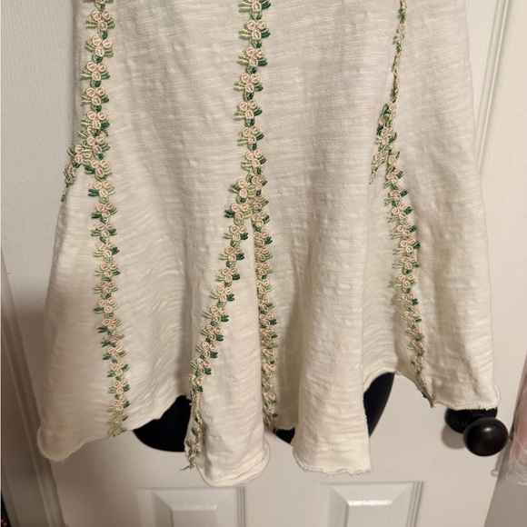 Free People White and Green Embellished Tank Top - Picture 7 of 9